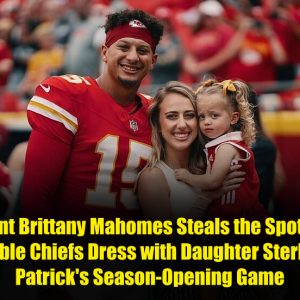 BREAKING NEWS: Pregnant Brittany Mahomes Steals the Spotlight in Adorable Chiefs Dress with Daughter Sterling at Patrick's Season-Opening Game.